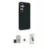 MARSİLYAN™- Galaxy S24 Kılıf Akış Asil Koleksiyonu - Şeffaf Pasifik Cam Ekran Koruyucu + Bilvis Titan Kamera Lens - TMGI