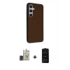 MARSİLYAN™- Galaxy S24 Kılıf Akış Asil Koleksiyonu - Siyah 6D Antistatik Mat Seramik Hayalet Nano Ekran Koruyucu + Bilvis Titan Kamera Lens - GD