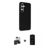MARSİLYAN™- Galaxy S24 Kılıf Akış Asil Koleksiyonu - Siyah 6D Antistatik Mat Seramik Hayalet Nano Ekran Koruyucu + PVD Metal Kamera Lens - DNMR