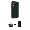 MARSİLYAN™- Galaxy S24 Kılıf Akış Asil Koleksiyonu - Siyah 6D Antistatik Mat Seramik Hayalet Nano Ekran Koruyucu + Kamera Lens Koruma Cam - SF