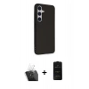 MARSİLYAN™- Galaxy S24 Kılıf Akış Asil Koleksiyonu - Siyah 6D Antistatik Mat Seramik Hayalet Nano Ekran Koruyucu + Kamera Lens Koruma Cam - SF