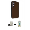 MARSİLYAN™- Galaxy S24 Kılıf Akış Asil Koleksiyonu - Siyah Polymer Nano Ekran Koruyucu + Bilvis Titan Kamera Lens - GD