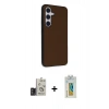 MARSİLYAN™- Galaxy S24 Kılıf Akış Asil Koleksiyonu - Siyah Polymer Nano Ekran Koruyucu + Bilvis Titan Kamera Lens - TMGI