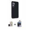 MARSİLYAN™- Galaxy S24 Kılıf Akış Asil Koleksiyonu - Siyah Vanessa Magic Cam + Bilvis Titan Kamera Lens - TMGI