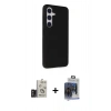 MARSİLYAN™- Galaxy S24 Kılıf Akış Asil Koleksiyonu - Siyah Vanessa Magic Cam + Bilvis Titan Kamera Lens - TMGI