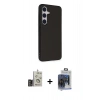 MARSİLYAN™- Galaxy S24 Kılıf Akış Asil Koleksiyonu - Siyah Vanessa Magic Cam + Bilvis Titan Kamera Lens - GD