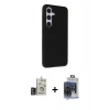 MARSİLYAN™- Galaxy S24 Kılıf Akış Asil Koleksiyonu - Siyah Vanessa Magic Cam + Bilvis Titan Kamera Lens - GD