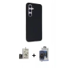 MARSİLYAN™- Galaxy S24 Kılıf Akış Asil Koleksiyonu - Siyah Vanessa Magic Cam + Bilvis Titan Kamera Lens - GD