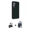 MARSİLYAN™- Galaxy S24 Kılıf Akış Asil Koleksiyonu - Siyah Vanessa Magic Cam + PVD Metal Kamera Lens - GD