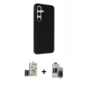 MARSİLYAN™- Galaxy S24 Kılıf Akış Asil Koleksiyonu - Siyah Vanessa Magic Hayalet Cam + Bilvis Titan Kamera Lens - GD
