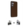 MARSİLYAN™- Galaxy S24 Kılıf Akış Asil Koleksiyonu - Siyah Vanessa Magic Hayalet Cam + PVD Metal Kamera Lens - TNGI