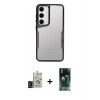 MARSİLYAN™- Galaxy S24 Kılıf Akış Çizgi Koleksiyonu - Şeffaf 360 Full Body Arka Koruyucu + Bilvis Titan Kamera Lens - SH