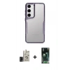 MARSİLYAN™- Galaxy S24 Kılıf Akış Çizgi Koleksiyonu - Şeffaf 360 Full Body Arka Koruyucu + Bilvis Titan Kamera Lens - SH