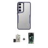 MARSİLYAN™- Galaxy S24 Kılıf Akış Çizgi Koleksiyonu - Şeffaf 360 Full Body Arka Koruyucu + Bilvis Titan Kamera Lens - SH