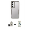 MARSİLYAN™- Galaxy S24 Kılıf Akış Çizgi Koleksiyonu - Şeffaf Pasifik Cam Ekran Koruyucu + Bilvis Titan Kamera Lens - DNMR