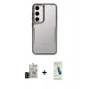 MARSİLYAN™- Galaxy S24 Kılıf Akış Çizgi Koleksiyonu - Şeffaf Pasifik Cam Ekran Koruyucu + Bilvis Titan Kamera Lens - SH