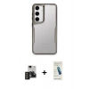MARSİLYAN™- Galaxy S24 Kılıf Akış Çizgi Koleksiyonu - Şeffaf Pasifik Cam Ekran Koruyucu + PVD Metal Kamera Lens - TNGI