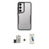 MARSİLYAN™- Galaxy S24 Kılıf Akış Çizgi Koleksiyonu - Şeffaf Pasifik Cam Ekran Koruyucu + Bilvis Titan Kamera Lens - TMGI
