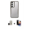 MARSİLYAN™- Galaxy S24 Kılıf Akış Çizgi Koleksiyonu - Siyah 3D Antistatik Mat Seramik Nano Ekran Koruyucu + Bilvis Titan Kamera Lens - GD
