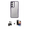 MARSİLYAN™- Galaxy S24 Kılıf Akış Çizgi Koleksiyonu - Siyah 3D Antistatik Mat Seramik Nano Ekran Koruyucu + PVD Metal Kamera Lens - GD