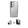 MARSİLYAN™- Galaxy S24 Kılıf Akış Çizgi Koleksiyonu - Siyah 3D Antistatik Mat Seramik Nano Ekran Koruyucu + Bilvis Titan Kamera Lens - TMGI