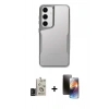 MARSİLYAN™- Galaxy S24 Kılıf Akış Çizgi Koleksiyonu - Siyah 3D Antistatik Mat Seramik Nano Ekran Koruyucu + Bilvis Titan Kamera Lens - SH