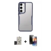 MARSİLYAN™- Galaxy S24 Kılıf Akış Çizgi Koleksiyonu - Siyah 3D Antistatik Mat Seramik Nano Ekran Koruyucu + Bilvis Titan Kamera Lens - TMGI