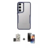 MARSİLYAN™- Galaxy S24 Kılıf Akış Çizgi Koleksiyonu - Siyah 3D Antistatik Mat Seramik Nano Ekran Koruyucu + Bilvis Titan Kamera Lens - GD