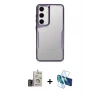 MARSİLYAN™- Galaxy S24 Kılıf Akış Çizgi Koleksiyonu - Siyah 3D Antistatik Seramik Nano Ekran Koruyucu + Bilvis Titan Kamera Lens - GD