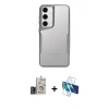 MARSİLYAN™- Galaxy S24 Kılıf Akış Çizgi Koleksiyonu - Siyah 3D Antistatik Seramik Nano Ekran Koruyucu + Bilvis Titan Kamera Lens - GD