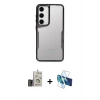 MARSİLYAN™- Galaxy S24 Kılıf Akış Çizgi Koleksiyonu - Siyah 3D Antistatik Seramik Nano Ekran Koruyucu + Bilvis Titan Kamera Lens - GD