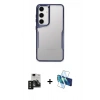 MARSİLYAN™- Galaxy S24 Kılıf Akış Çizgi Koleksiyonu - Siyah 3D Antistatik Seramik Nano Ekran Koruyucu + PVD Metal Kamera Lens - SH