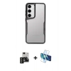 MARSİLYAN™- Galaxy S24 Kılıf Akış Çizgi Koleksiyonu - Siyah 3D Antistatik Seramik Nano Ekran Koruyucu + PVD Metal Kamera Lens - SH