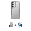 MARSİLYAN™- Galaxy S24 Kılıf Akış Çizgi Koleksiyonu - Siyah 3D Antistatik Seramik Nano Ekran Koruyucu + Bilvis Titan Kamera Lens - TMGI