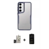 MARSİLYAN™- Galaxy S24 Kılıf Akış Çizgi Koleksiyonu - Siyah 6D Antistatik Mat Seramik Hayalet Nano Ekran Koruyucu + Bilvis Titan Kamera Lens - DNMR