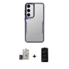 MARSİLYAN™- Galaxy S24 Kılıf Akış Çizgi Koleksiyonu - Siyah 6D Antistatik Mat Seramik Hayalet Nano Ekran Koruyucu + Bilvis Titan Kamera Lens - GD