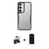 MARSİLYAN™- Galaxy S24 Kılıf Akış Çizgi Koleksiyonu - Siyah 6D Antistatik Mat Seramik Hayalet Nano Ekran Koruyucu + PVD Metal Kamera Lens - TNGI