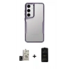 MARSİLYAN™- Galaxy S24 Kılıf Akış Çizgi Koleksiyonu - Siyah 6D Antistatik Mat Seramik Hayalet Nano Ekran Koruyucu + Bilvis Titan Kamera Lens - SH