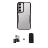 MARSİLYAN™- Galaxy S24 Kılıf Akış Çizgi Koleksiyonu - Siyah 6D Antistatik Mat Seramik Hayalet Nano Ekran Koruyucu + PVD Metal Kamera Lens - GD