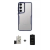 MARSİLYAN™- Galaxy S24 Kılıf Akış Çizgi Koleksiyonu - Siyah 6D Antistatik Mat Seramik Hayalet Nano Ekran Koruyucu + Bilvis Titan Kamera Lens - SH