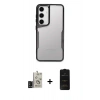 MARSİLYAN™- Galaxy S24 Kılıf Akış Çizgi Koleksiyonu - Siyah 6D Antistatik Mat Seramik Hayalet Nano Ekran Koruyucu + Bilvis Titan Kamera Lens - SH