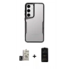 MARSİLYAN™- Galaxy S24 Kılıf Akış Çizgi Koleksiyonu - Siyah 6D Antistatik Mat Seramik Hayalet Nano Ekran Koruyucu + Bilvis Titan Kamera Lens - DNMR