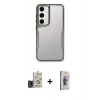 MARSİLYAN™- Galaxy S24 Kılıf Akış Çizgi Koleksiyonu - Siyah Bilvis 3D Cam Ekran Koruyucu + Bilvis Titan Kamera Lens - TMGI