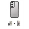 MARSİLYAN™- Galaxy S24 Kılıf Akış Çizgi Koleksiyonu - Siyah Bilvis 3D Cam Ekran Koruyucu + Bilvis Titan Kamera Lens - TMGI