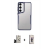 MARSİLYAN™- Galaxy S24 Kılıf Akış Çizgi Koleksiyonu - Siyah Bilvis 3D Cam Ekran Koruyucu + Bilvis Titan Kamera Lens - TMGI