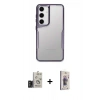 MARSİLYAN™- Galaxy S24 Kılıf Akış Çizgi Koleksiyonu - Siyah Bilvis 3D Cam Ekran Koruyucu + Bilvis Titan Kamera Lens - TMGI