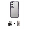 MARSİLYAN™- Galaxy S24 Kılıf Akış Çizgi Koleksiyonu - Siyah Bilvis 3D Cam Ekran Koruyucu + PVD Metal Kamera Lens - TNGI