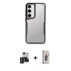 MARSİLYAN™- Galaxy S24 Kılıf Akış Çizgi Koleksiyonu - Siyah Bilvis 3D Cam Ekran Koruyucu + PVD Metal Kamera Lens - TNGI