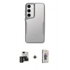 MARSİLYAN™- Galaxy S24 Kılıf Akış Çizgi Koleksiyonu - Siyah Bilvis 3D Cam Ekran Koruyucu + PVD Metal Kamera Lens - TNGI