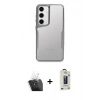 MARSİLYAN™- Galaxy S24 Kılıf Akış Çizgi Koleksiyonu - Siyah Bilvis Hayalet Cam Ekran Koruyucu + Kamera Lens Koruma Cam - SF